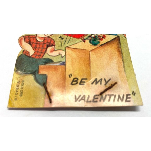 Vintage Valentine Greeting Card 1940s Piano Player Same Old Tune Music Die Cut - Picture 4 of 5